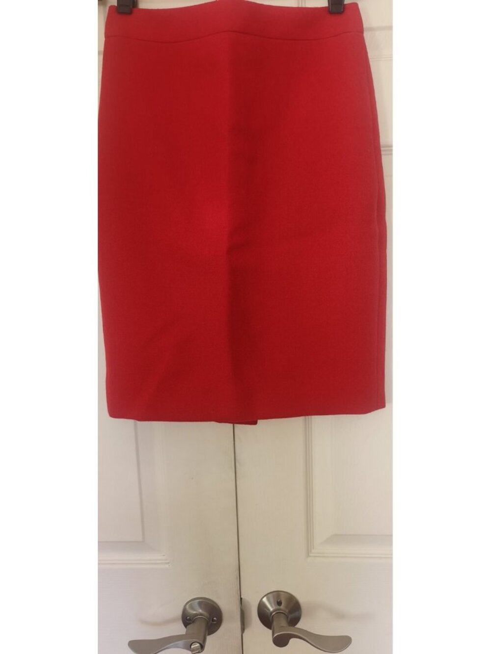New J.Crew No. 2 Pencil Skirt 100% Wool True Red Size 00